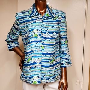Silkland Tropical Buttondown Blouse